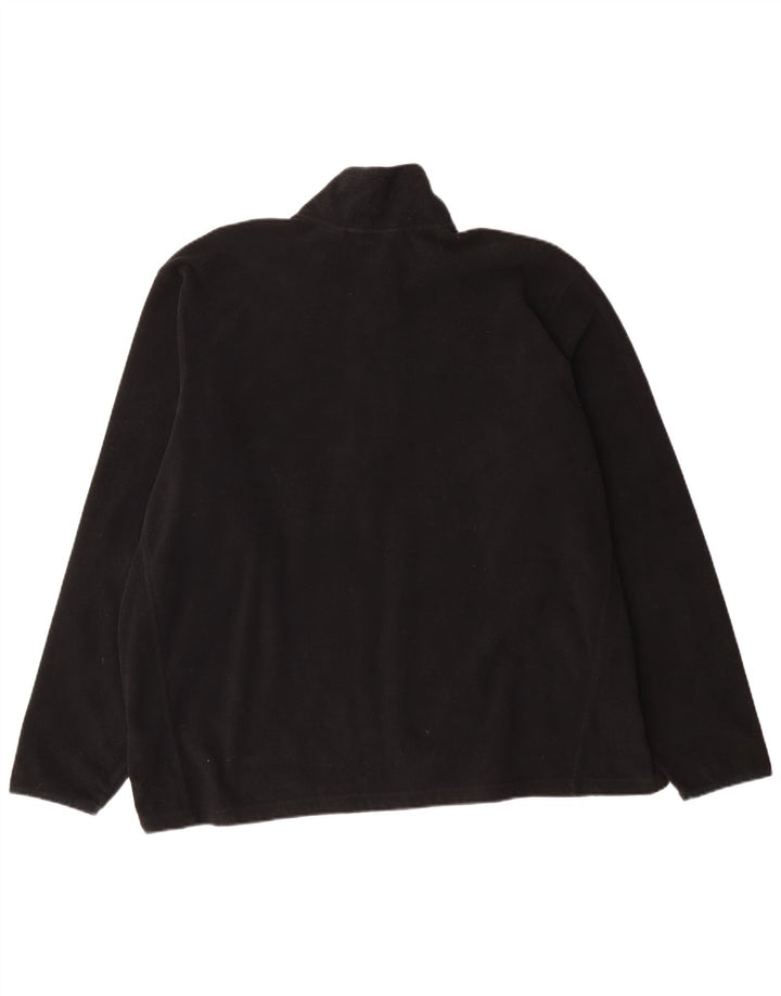 Eddie Bauer Mens Zip Neck Fleece Jumper 2XL Black Polyester