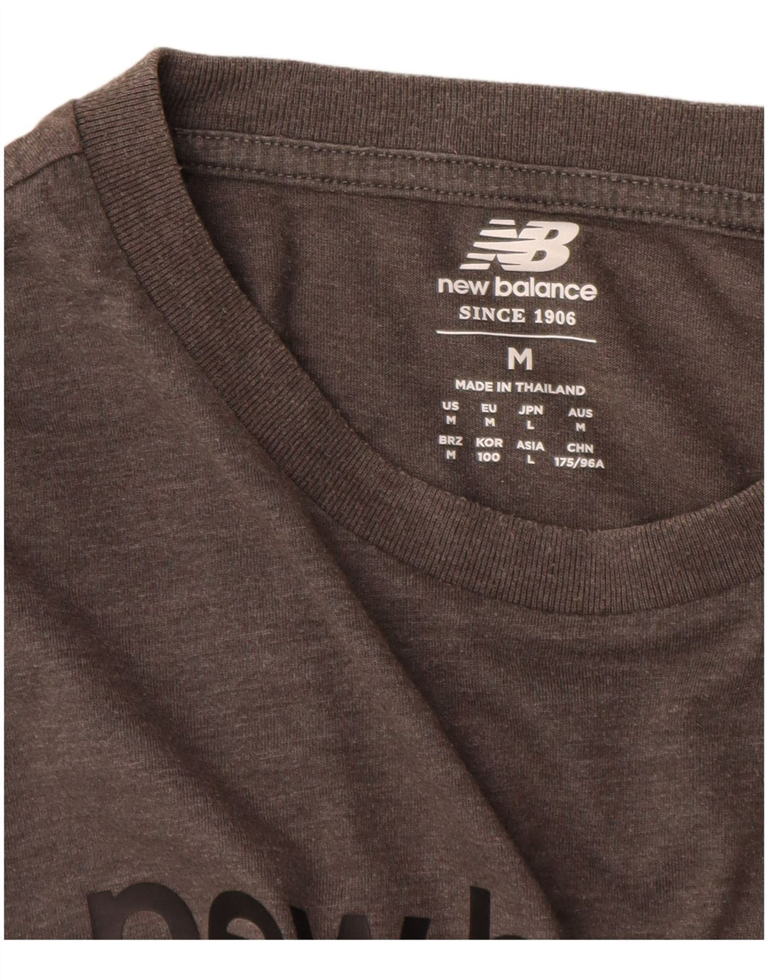 New Balance Mens Graphic T-Shirt Top Medium Grey