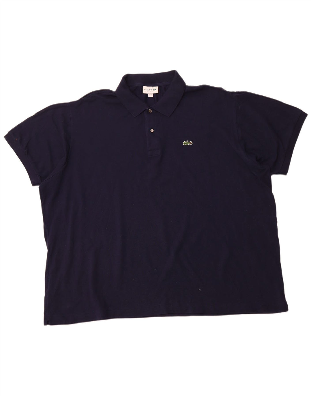 LACOSTE Mens Classic Fit Polo Shirt Size 10 5XL Navy Blue Cotton