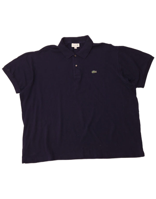 LACOSTE Mens Classic Fit Polo Shirt Size 10 5XL Navy Blue Cotton