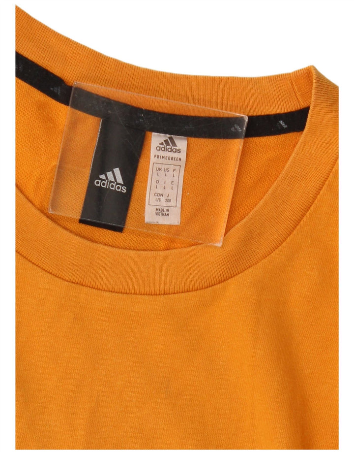 ADIDAS Mens Graphic T-Shirt Top Large Yellow