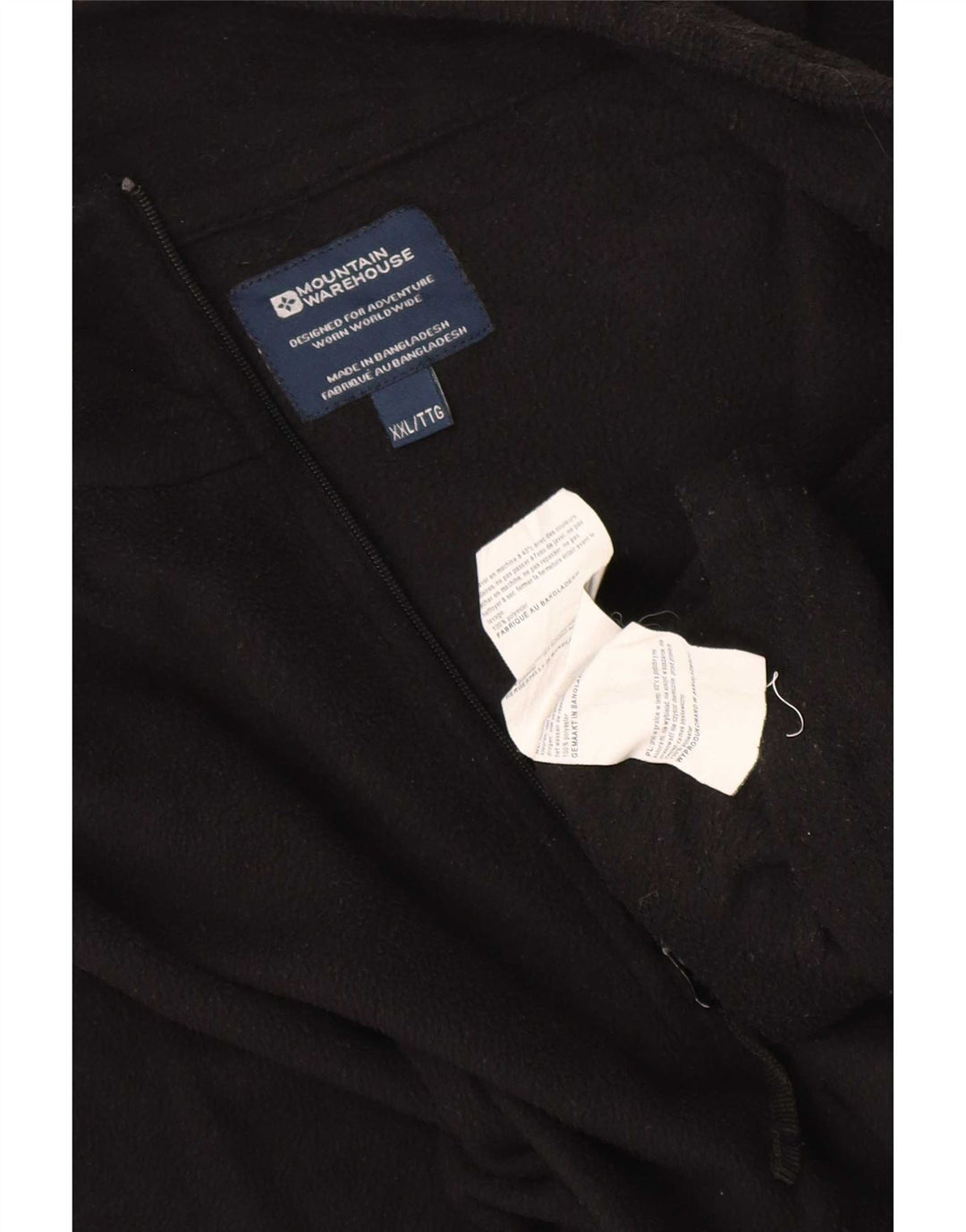 Mountain Warehouse Mens Zip Neck Fleece Jumper 2XL Black Polyester