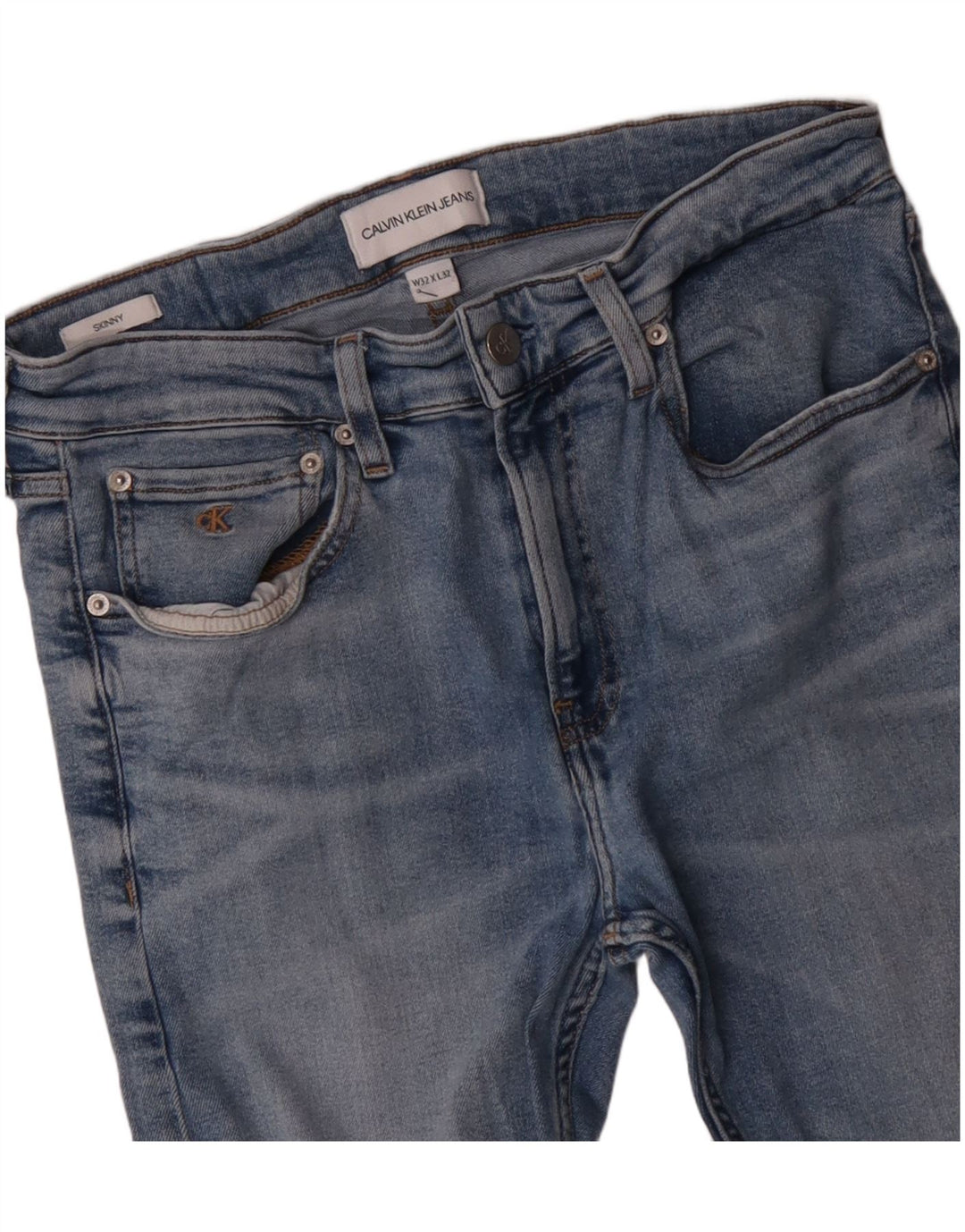 CALVIN KLEIN Womens Skinny Jeans W32 L32 Blue Cotton