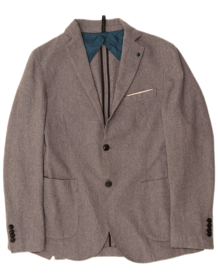 Liu Jo Mens 2 Button Blazer Jacket UK 38 Medium Grey Wool