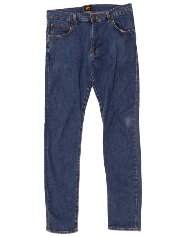Lee Mens Luke Slim Jeans W34 L32 Blue Cotton