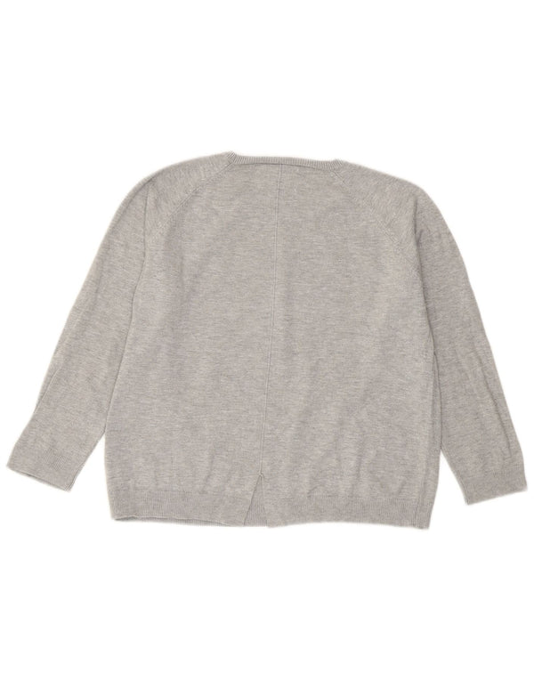 Zara Girls Boat Neck Jumper Sweater 11-12 Years Grey Viscose