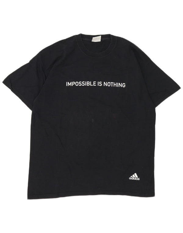Adidas Mens Graphic T-Shirt Top XL Black Cotton