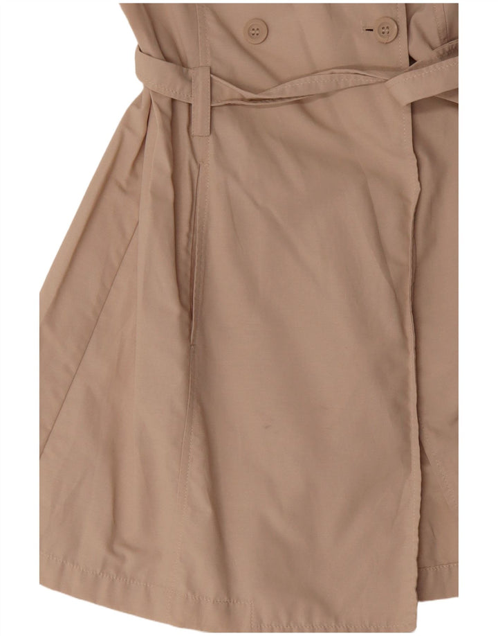 Sisley Womens Trench Coat IT 46 Large Beige Cotton