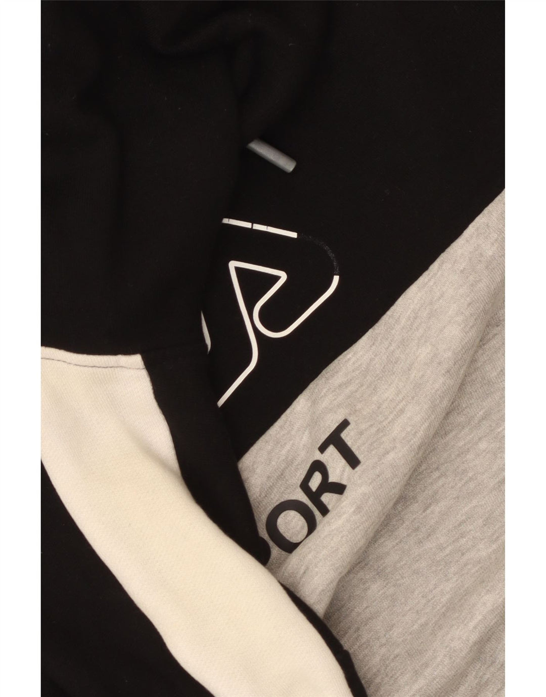 Fila Mens Graphic Hoodie Jumper Large Grey Colourblock