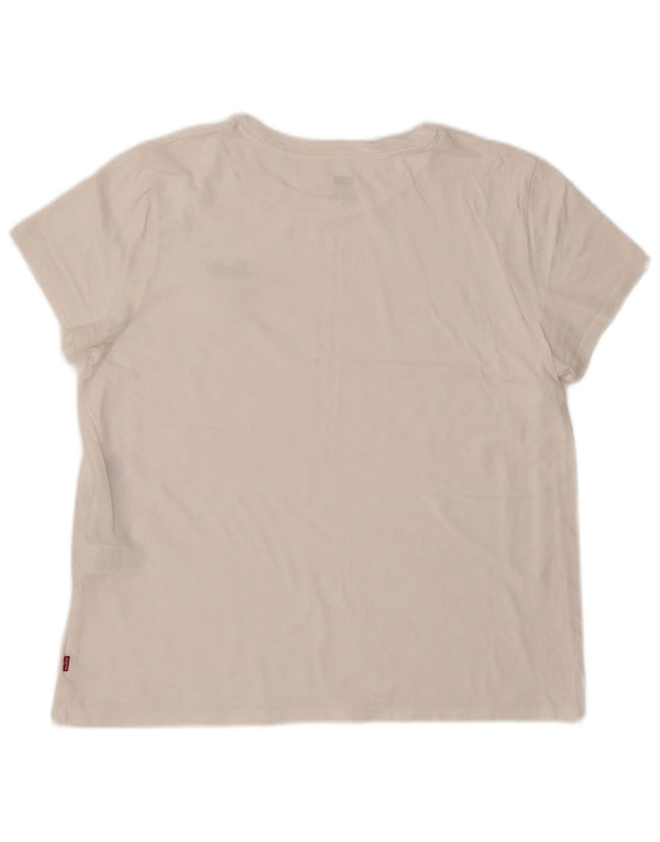 LEVI'S Womens T-Shirt Top UK 14 Large White Cotton