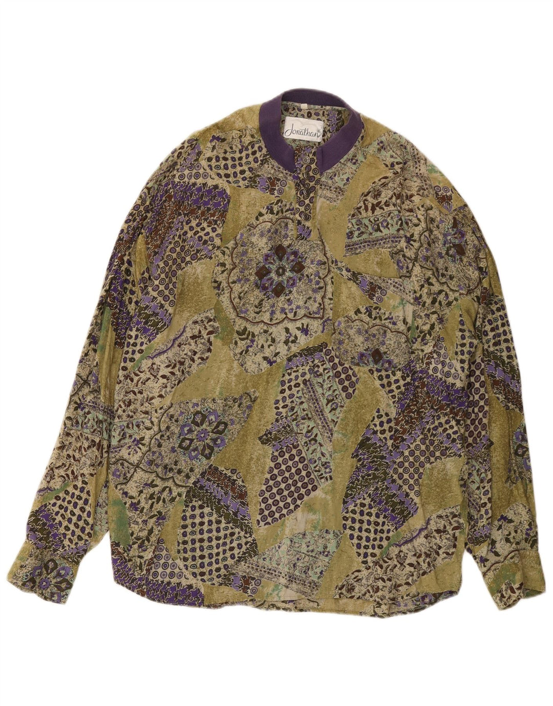 Vintage Mens Pullover Shirt Large Multicoloured Patchwork