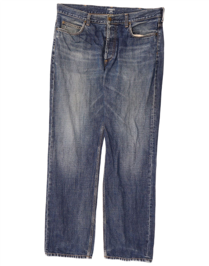 CARHARTT Mens Wip Straight Jeans W34 L32  Blue Cotton