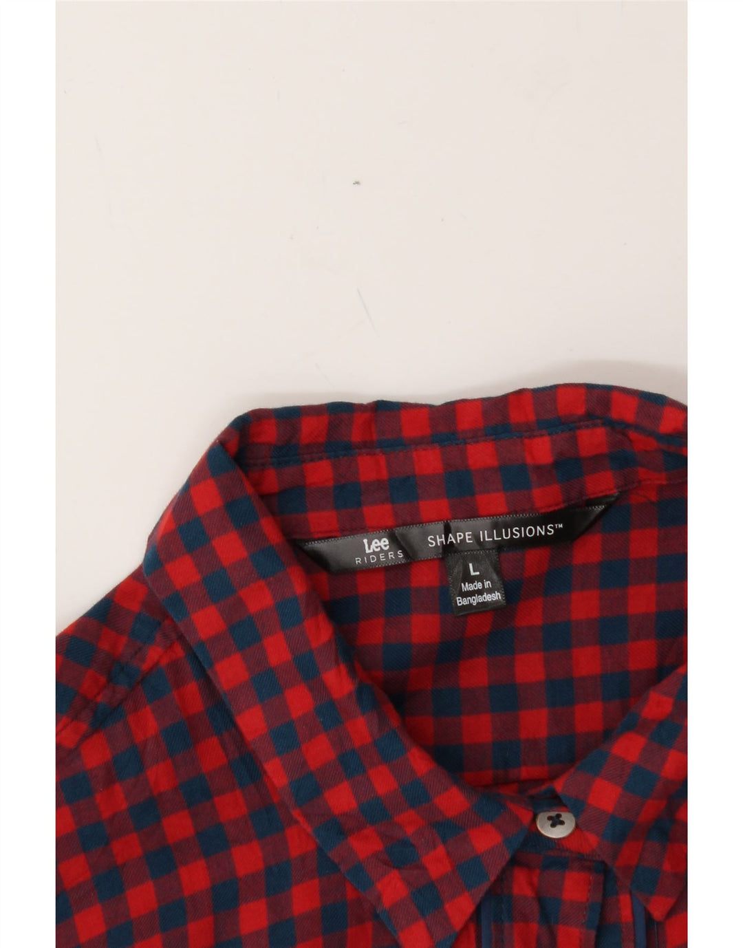 LEE Womens Flannel Shirt UK 16 Large Red Gingham Cotton Vintage Lee and Second-Hand Lee from Messina Hembry 