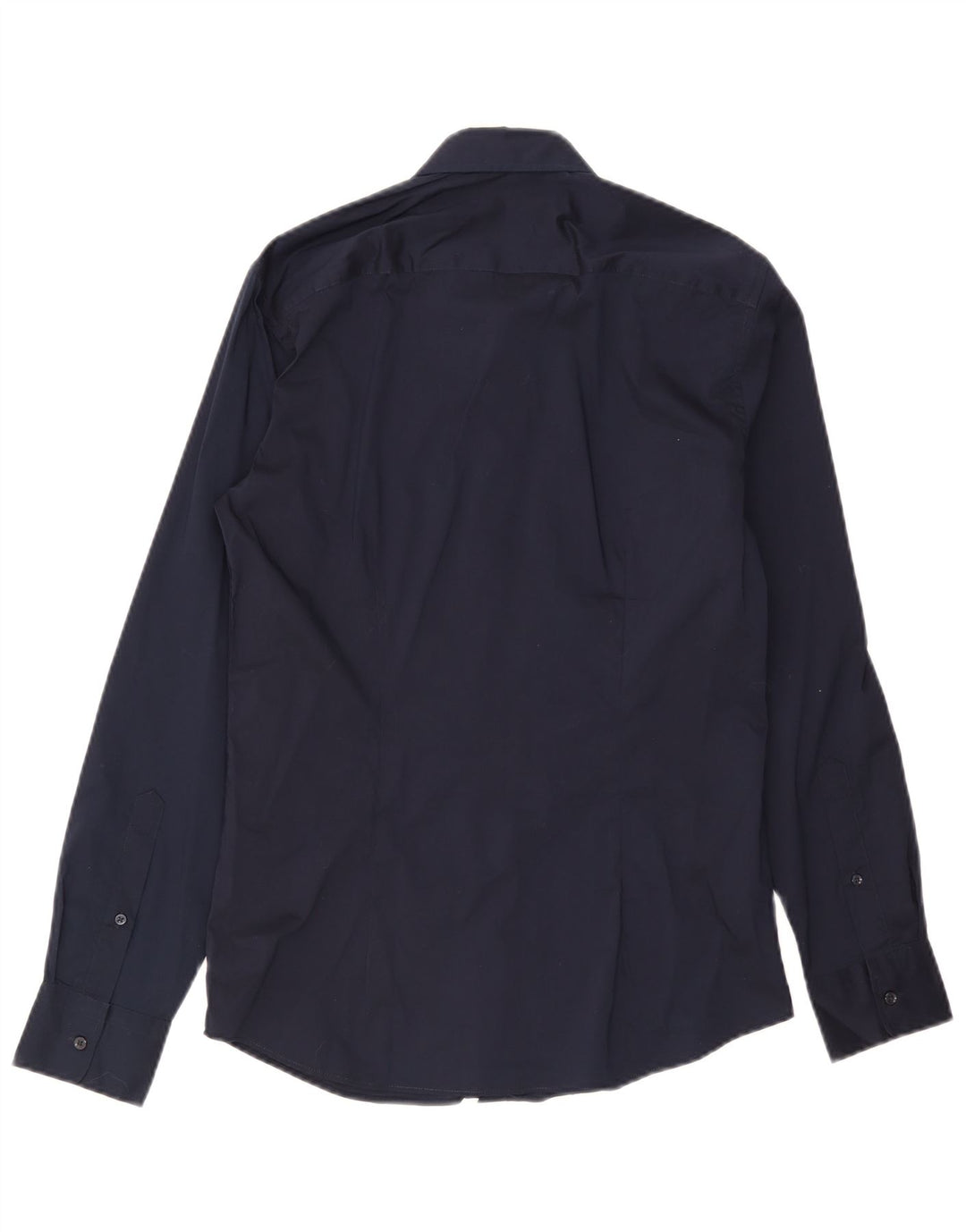 Benetton Mens Shirt Small Navy Blue Cotton
