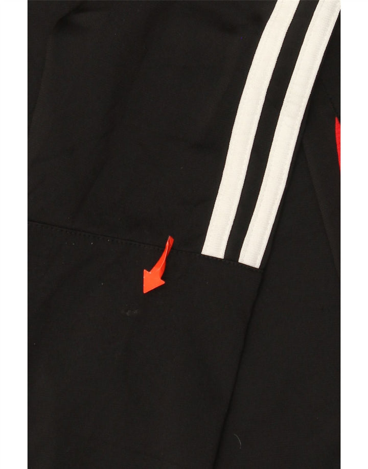 Adidas Boys Graphic Tracksuit Top Jacket 11-12 Years Black Colourblock