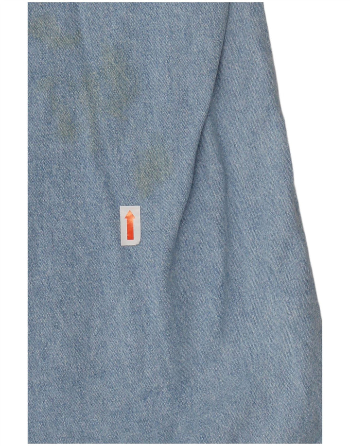 CARRERA Mens Short Sleeve Denim Shirt Size 43/44 XL Blue Cotton