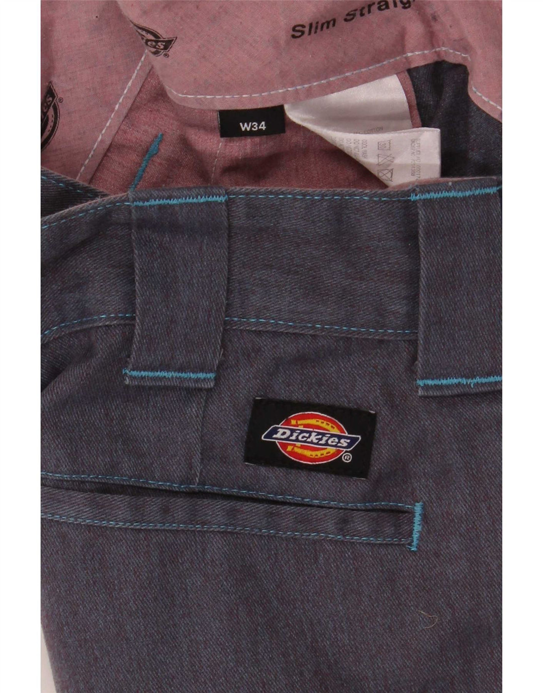 Dickies Mens Chino Shorts W34 Large Navy Blue Polyester