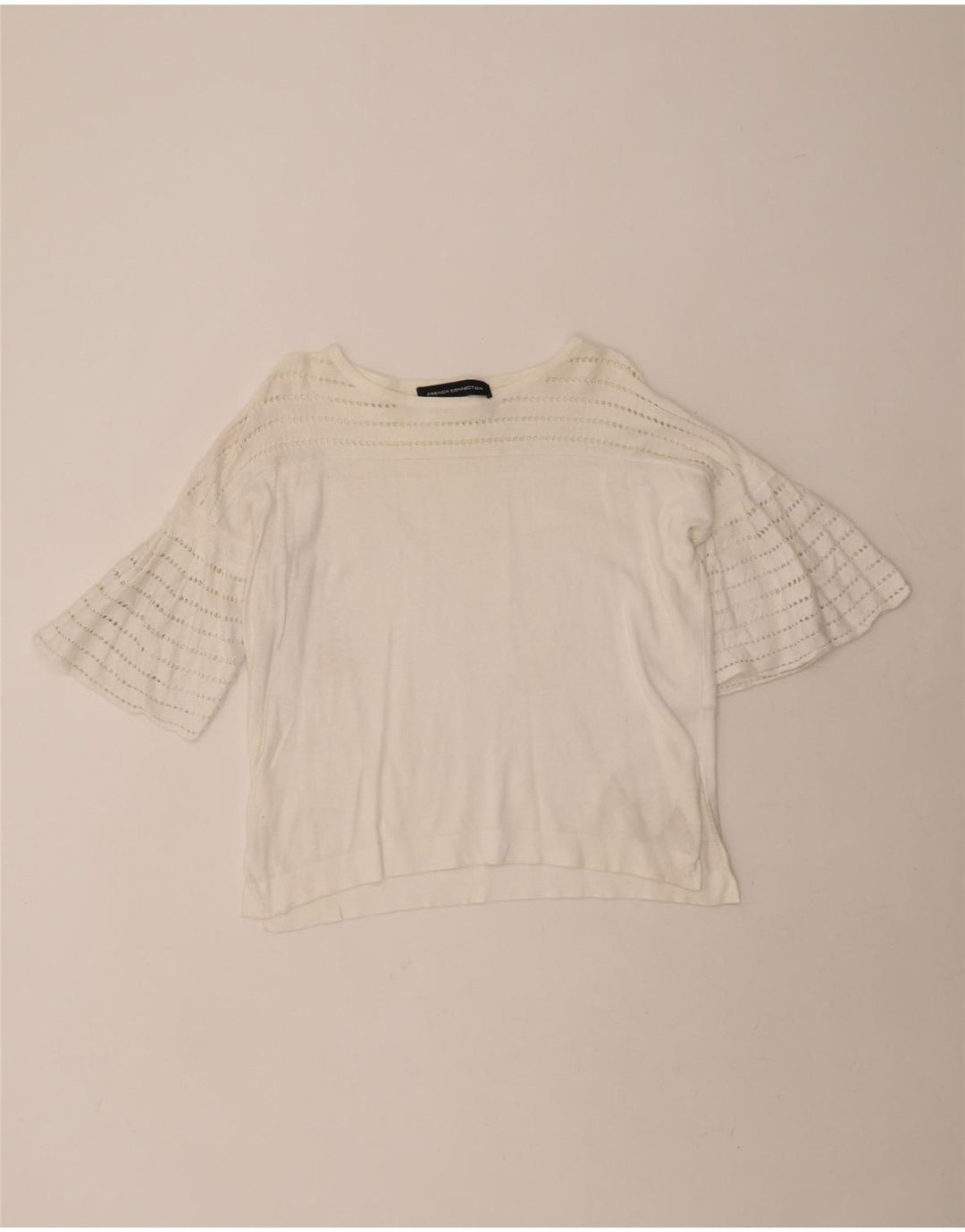 FRENCH CONNECTION Womens Oversized Blouse Top UK 6 XS White Cotton Vintage French Connection and Second-Hand French Connection from Messina Hembry 