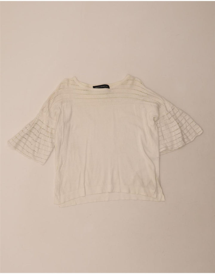 FRENCH CONNECTION Womens Oversized Blouse Top UK 6 XS White Cotton Vintage French Connection and Second-Hand French Connection from Messina Hembry 