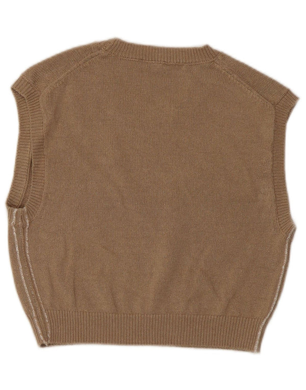 Zara Womens Crop Vest Tank Top UK 12 Medium Brown