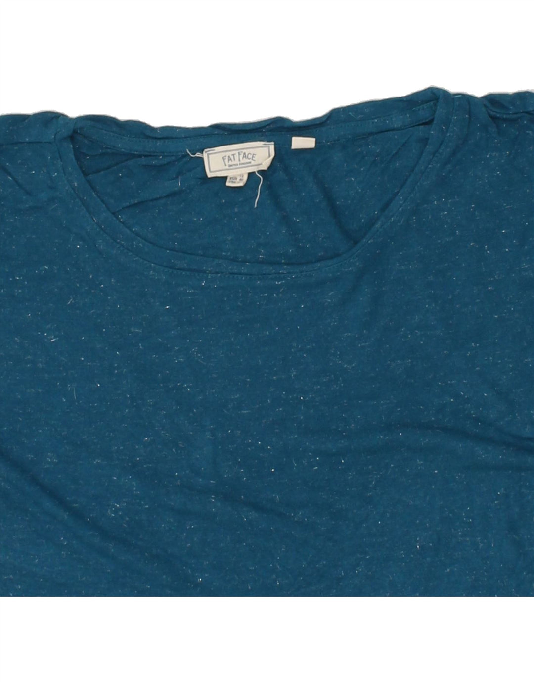 FAT FACE Womens Top Long Sleeve UK 12 Medium  Blue Flecked Viscose Vintage Fat Face and Second-Hand Fat Face from Messina Hembry 
