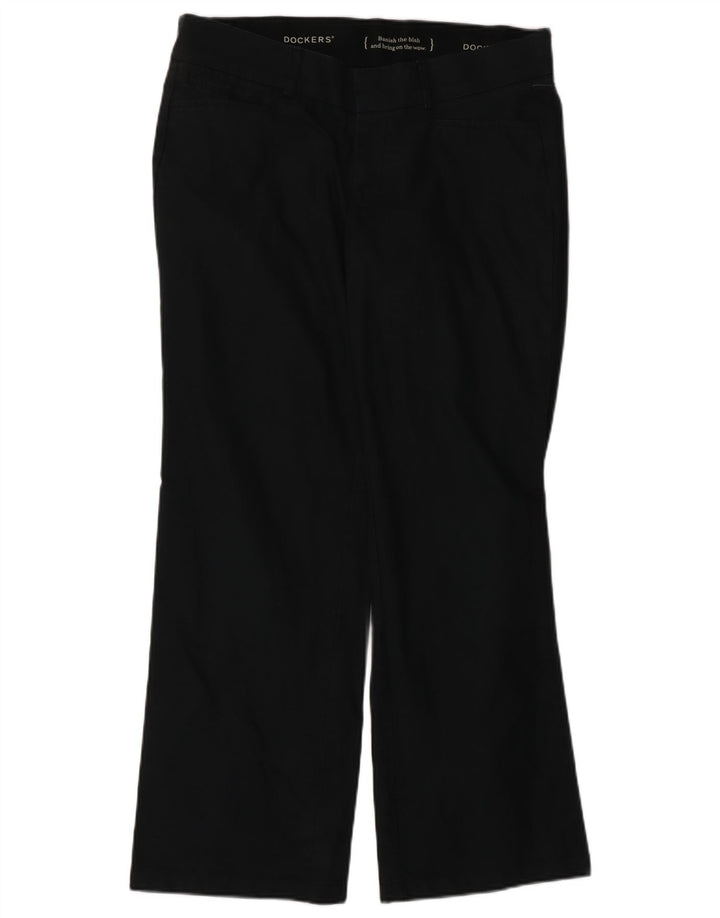 DOCKERS Womens Bootcut Casual Trousers US 10 Large W34 L29 Black Polyester