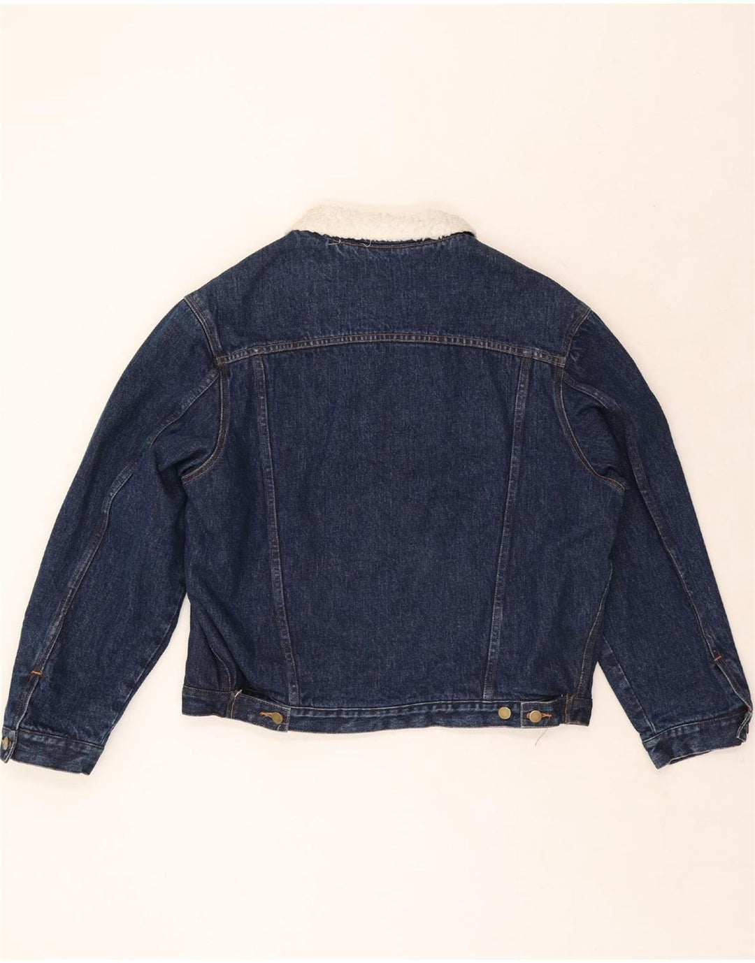 GREEN FOX Mens Sherpa Denim Jacket UK 38 Medium Blue