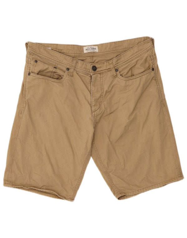 Jack & Jones Mens Casual Shorts Large W36 Beige Cotton