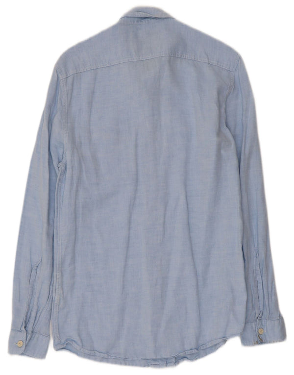 Jack Wills Mens Shirt Small Blue Linen