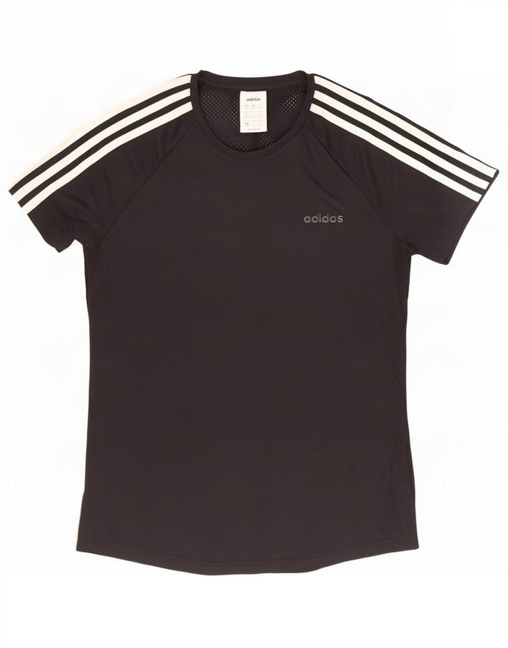 Adidas Womens Climalite T-Shirt Top UK 12/14 Medium Black Polyester