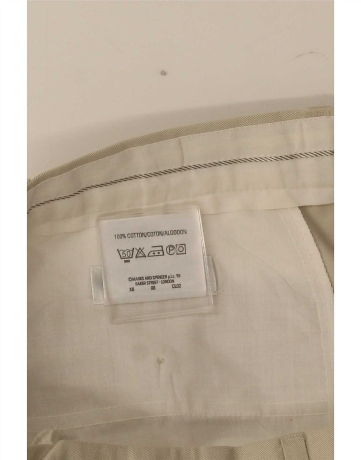 Marks & Spencer Mens Pegged Suit Trousers W34 L29 Grey Cotton