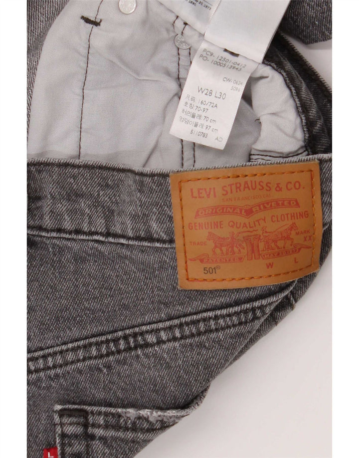 Levi's Mens 501 Straight Jeans W28 L27 Grey Cotton