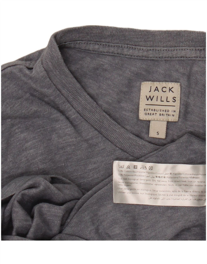 Jack Wills Mens T-Shirt Top Small Grey Flecked Cotton