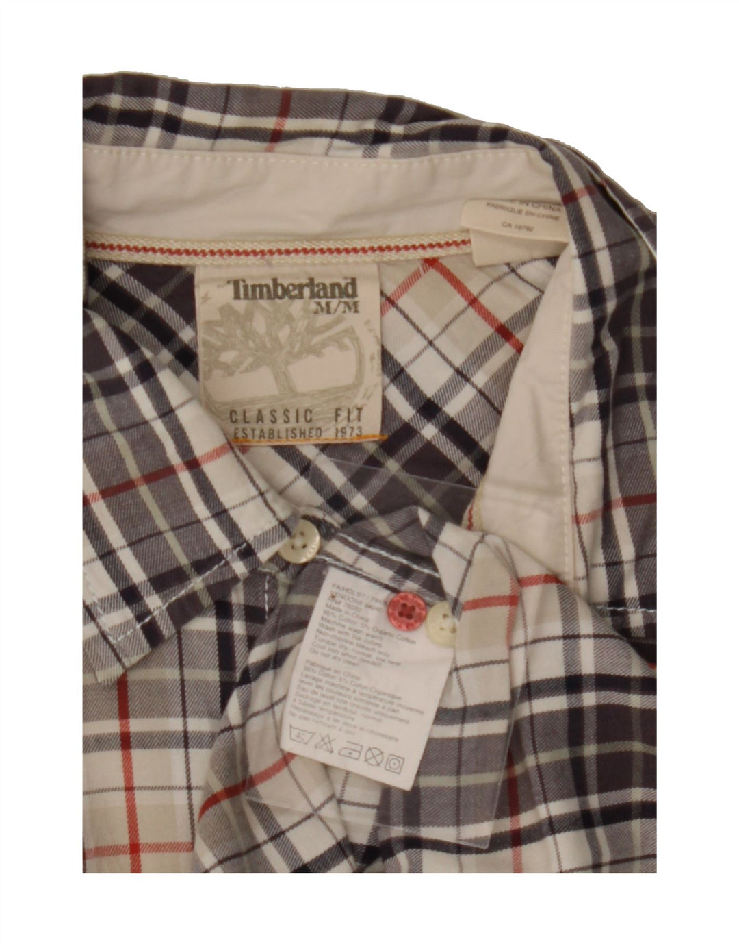 TIMBERLAND Mens Classic Fit Flannel Shirt Medium Multicoloured Check Vintage Timberland and Second-Hand Timberland from Messina Hembry 