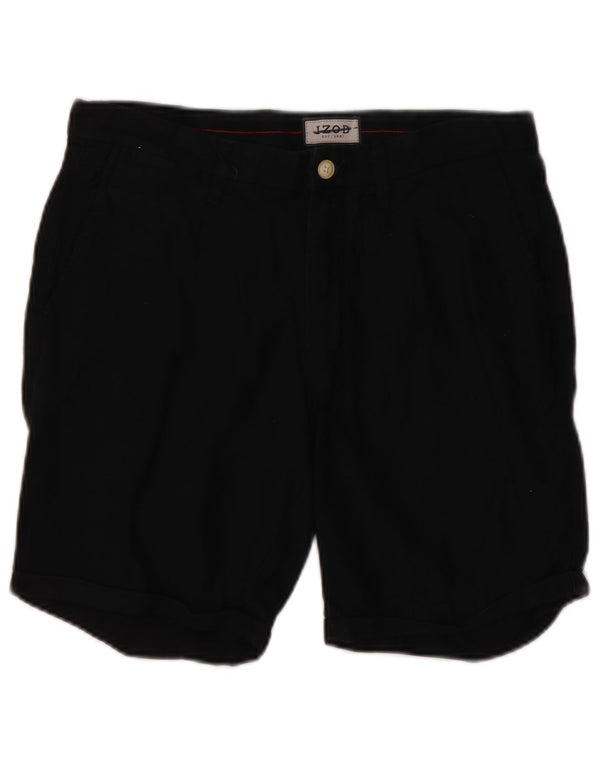 Izod Mens Chino Shorts W32 Medium Black Cotton