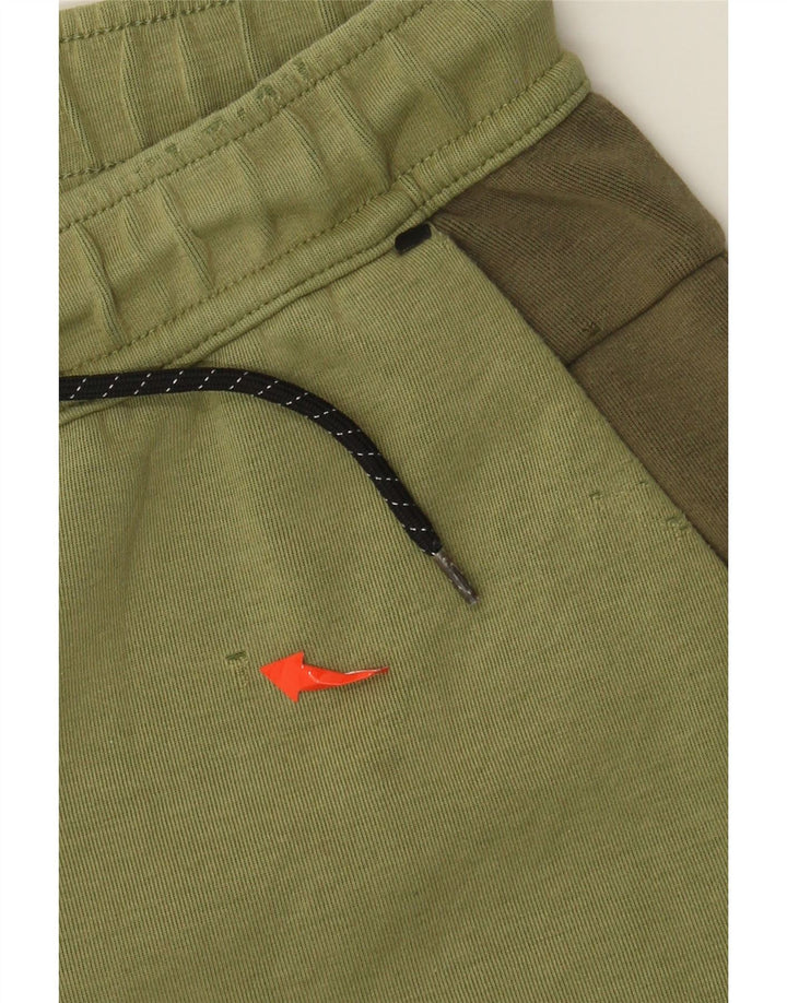 NIKE Mens Tracksuit Trousers Joggers Large  Khaki Colourblock Cotton
