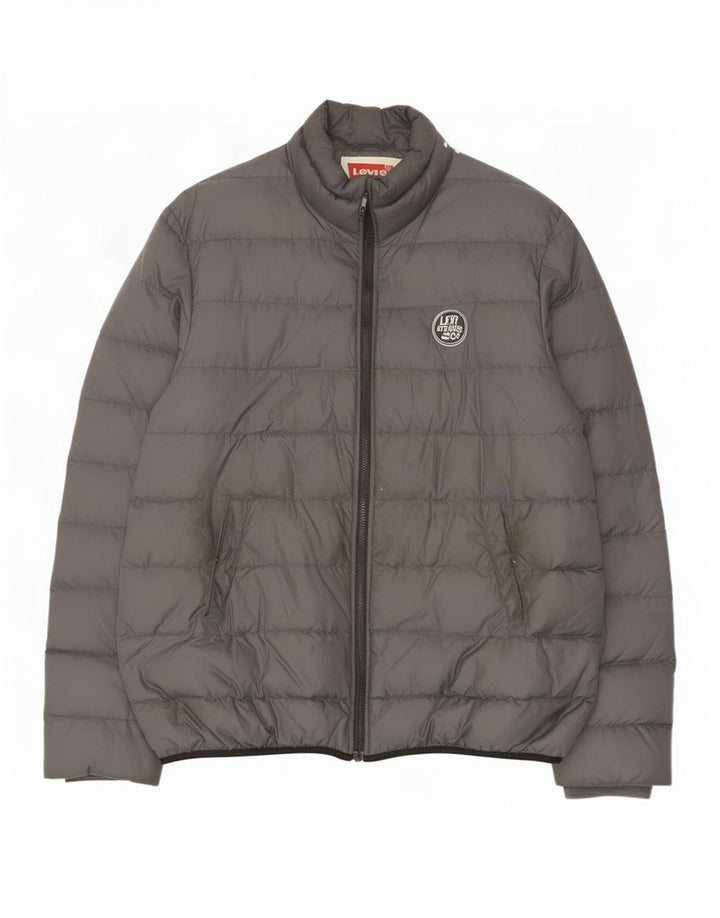 Levi's Mens Padded Jacket UK 44 2XL Grey Polyamide