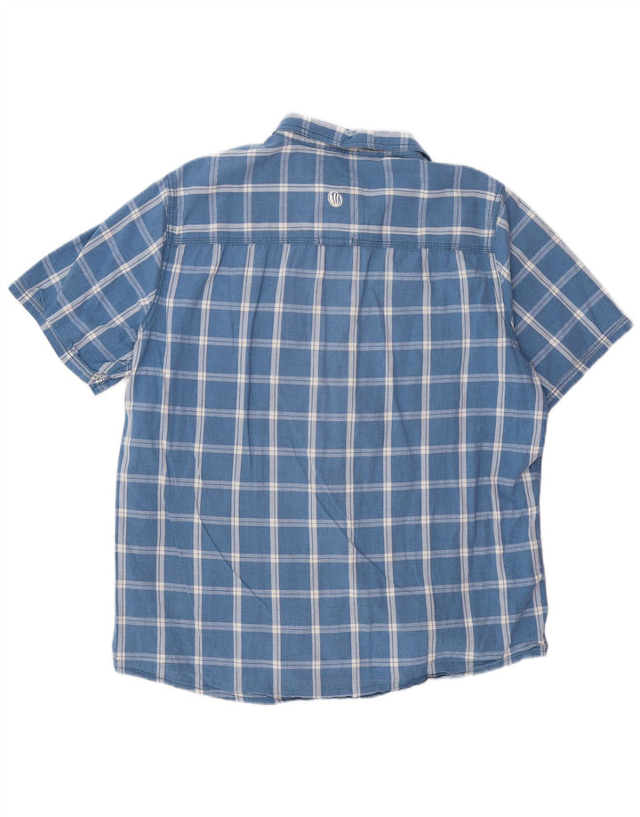 FAT FACE Mens Classic Fit Short Sleeve Shirt Large Blue Check