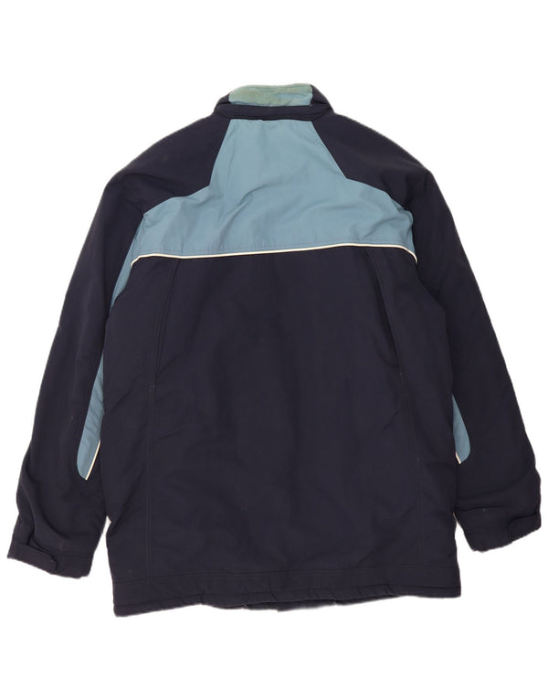 Adidas Mens Windbreaker Jacket UK 38 Medium Navy Blue Colourblock Polyamide