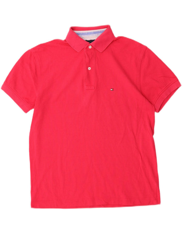 Tommy Hilfiger Mens Polo Shirt Medium Pink Cotton