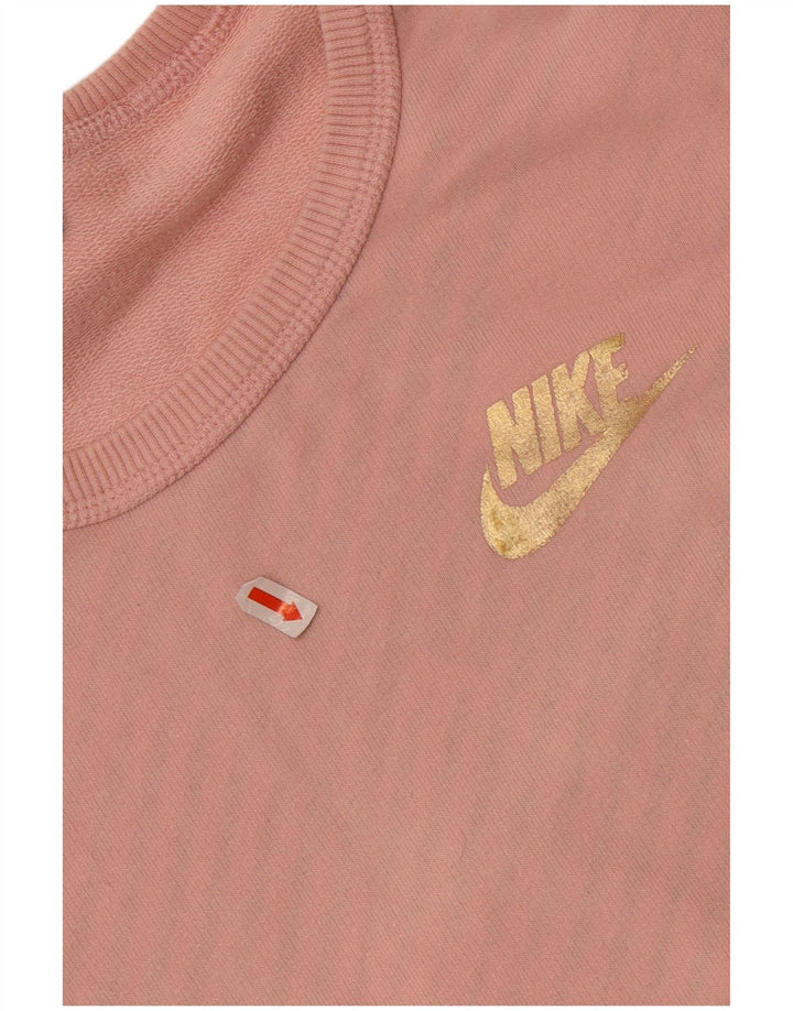 NIKE Womens Sweatshirt Jumper UK 10/12 Medium Pink Cotton