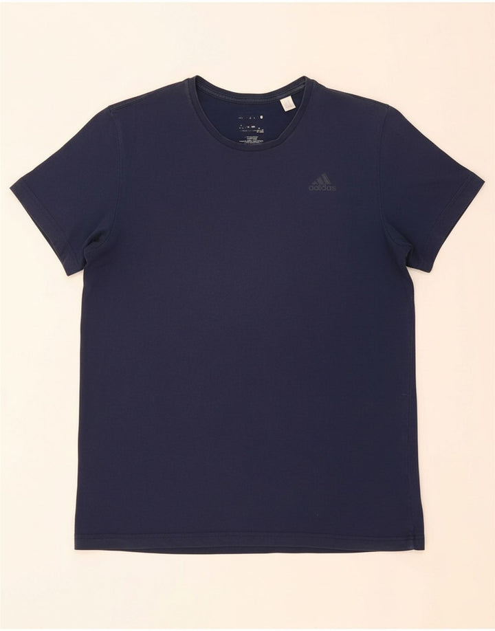 ADIDAS Mens Climalite T-Shirt Top Medium Navy Blue Cotton