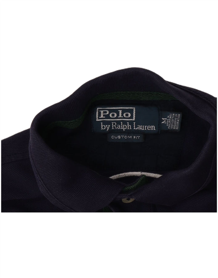 Polo Ralph Lauren Mens Graphic Custom Fit Polo Shirt Medium Navy Blue