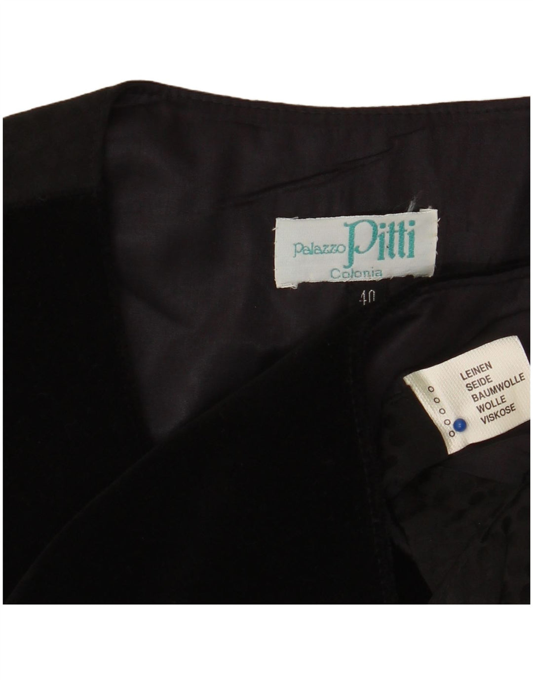 PITTI Womens Graphic Waistcoat EU 40 Medium Black Linen