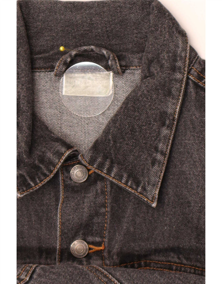 Vintage Mens Denim Jacket UK 42 XL Grey Cotton