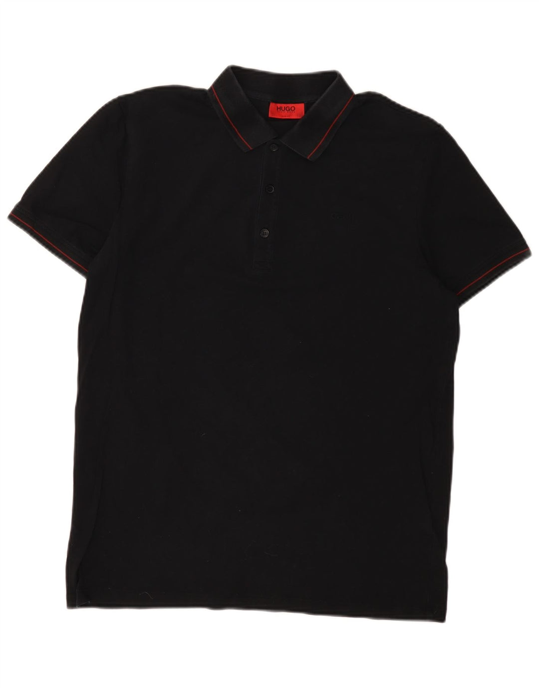 HUGO BOSS Mens Slim Fit Polo Shirt Medium Black Cotton