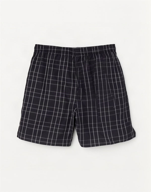 Umbro Mens Swimming Shorts Large Navy Blue Check Polyester