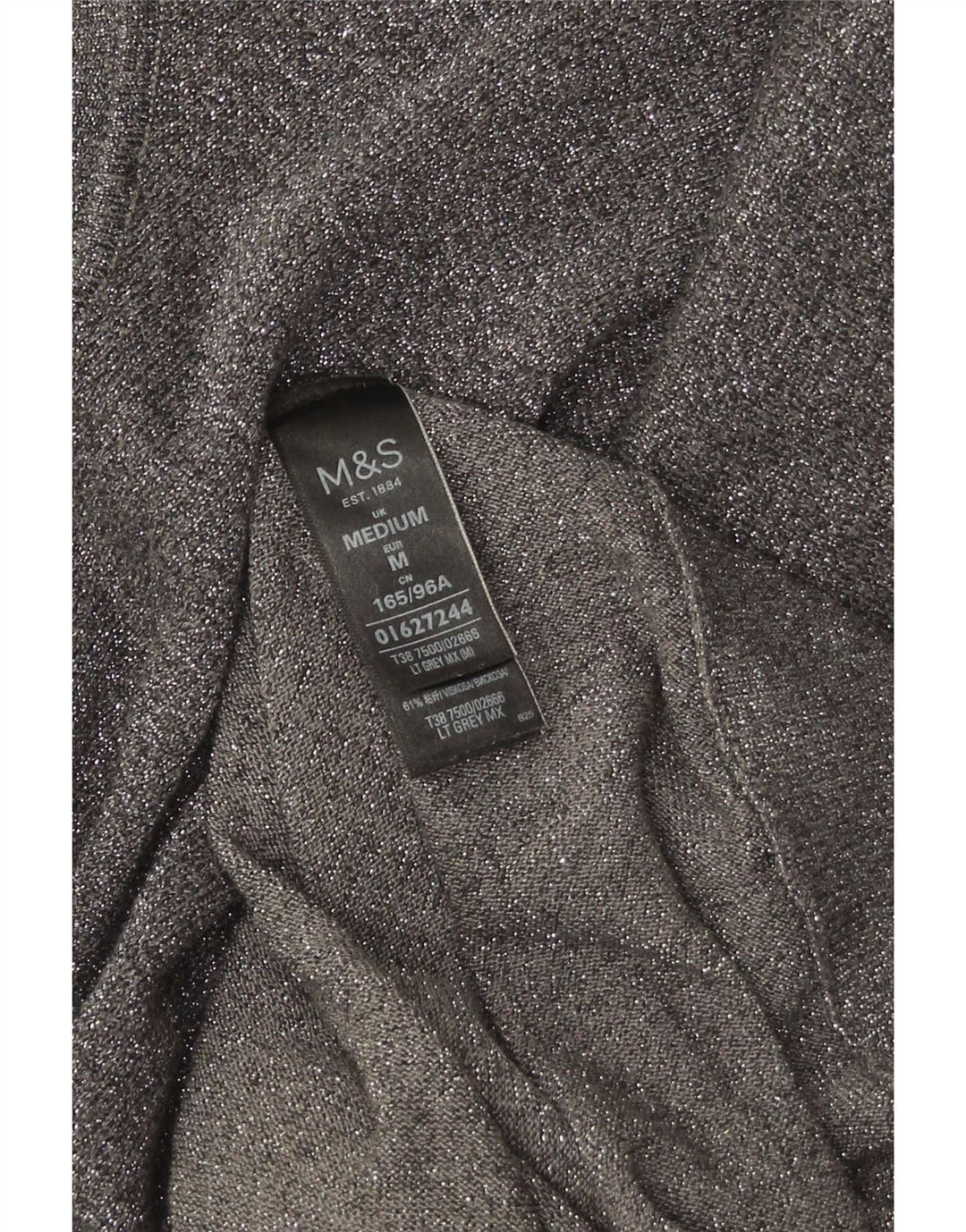 Marks & Spencer Womens Turtle Neck Jumper Sweater UK 14 Medium Grey Flecked
