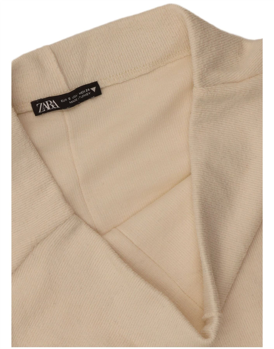 Zara Womens Knit Midi Skirt Small W26  Off White