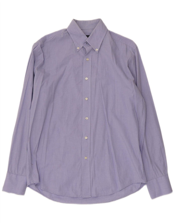 Dack's Mens Slim Fit Shirt Medium Blue Houndstooth